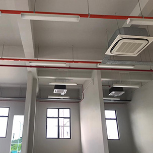Three White Ceiling Cassette Type Aircond