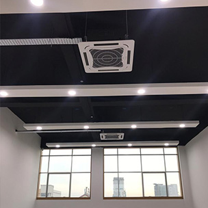 Two White Ceiling Cassette Type Aircond